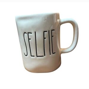 Rae Dunn White "SELFIE" Ceramic Coffee Mug 16oz